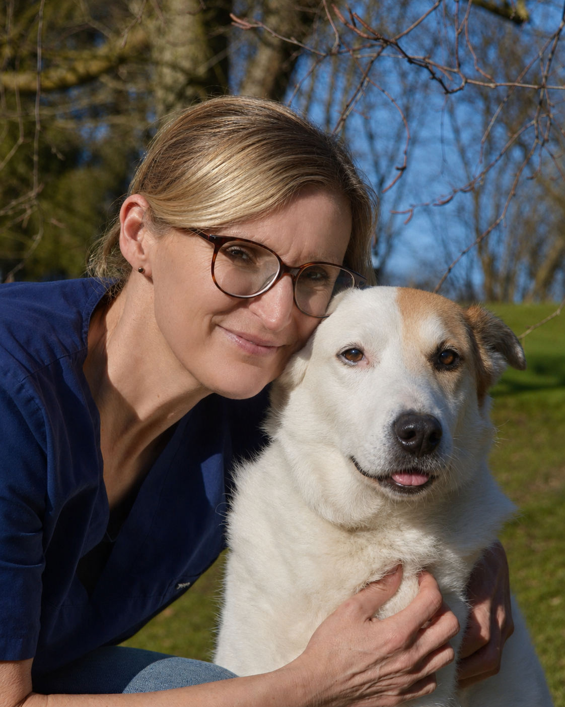 Tierärztin Inken Borgmeier mit ihrem Hund