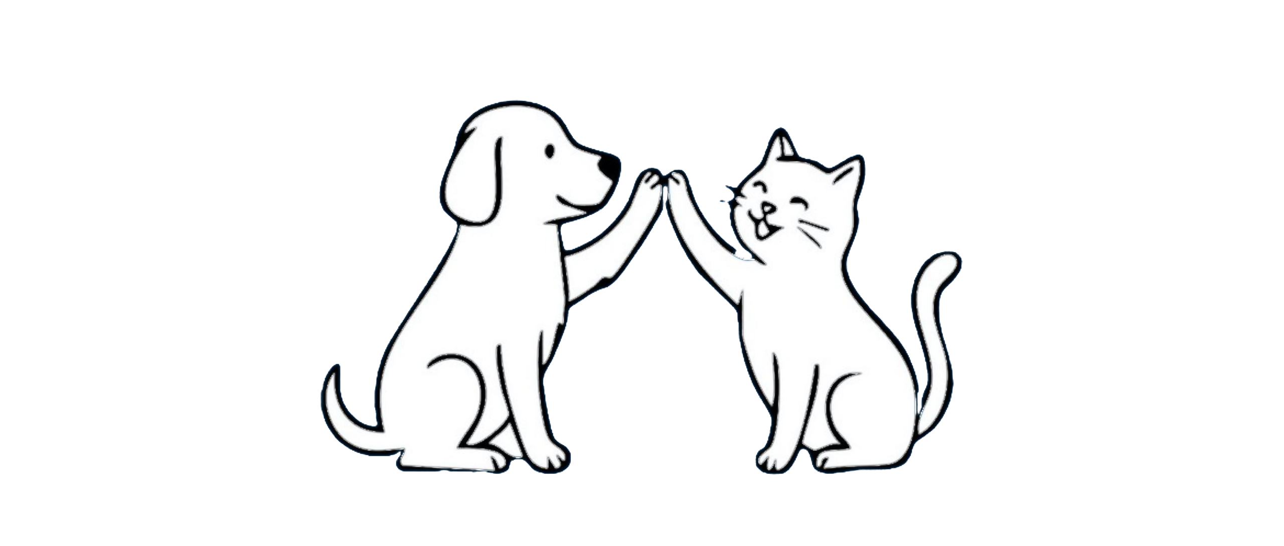 Hund und Katze geben sich ein High-Five