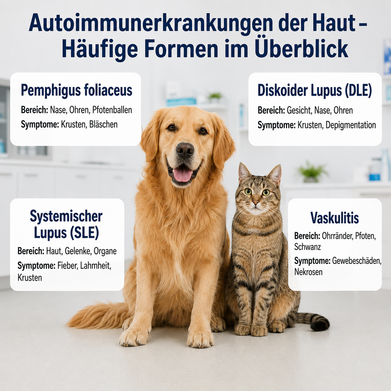 Infografik: Autoimmunerkrankungen der Haut bei Hund und Katze
